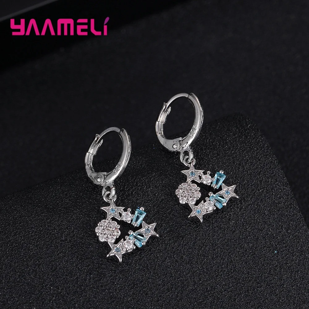 Женский комплект из колье и серёг серебра 925 пробы