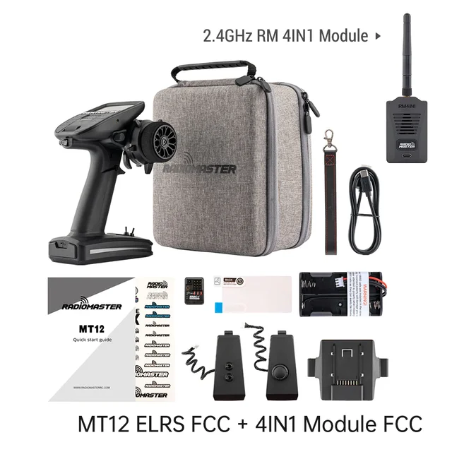 Radiomaster MT12 ELRS transmitter + ER3C-i receiver + 2.4GHz RM 4in1 module