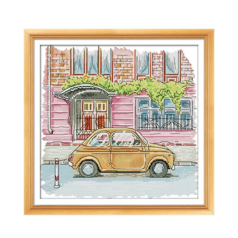My first car cross stitch kit 14ct 11ct count print canvas stitches embroidery DIY handmade needlework plus