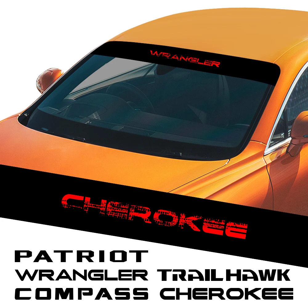 Наклейка на лобовое стекло автомобиля для Jeep Renegade Wrangler JT JK Cherokee Compass Patriot Trail Hawk