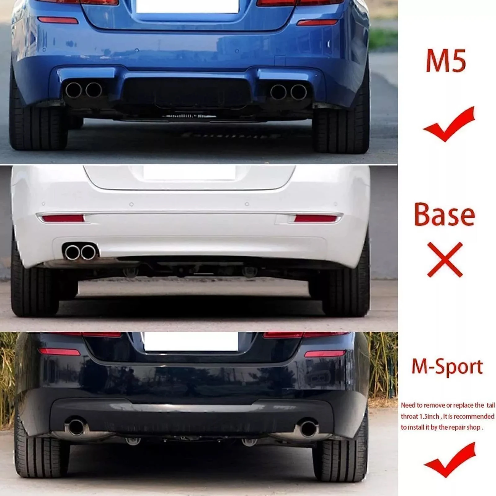 Задний бампер автомобиля диффузор сплиттер спойлер для BMW F10 5 серии M-Sport M5 2011-2016