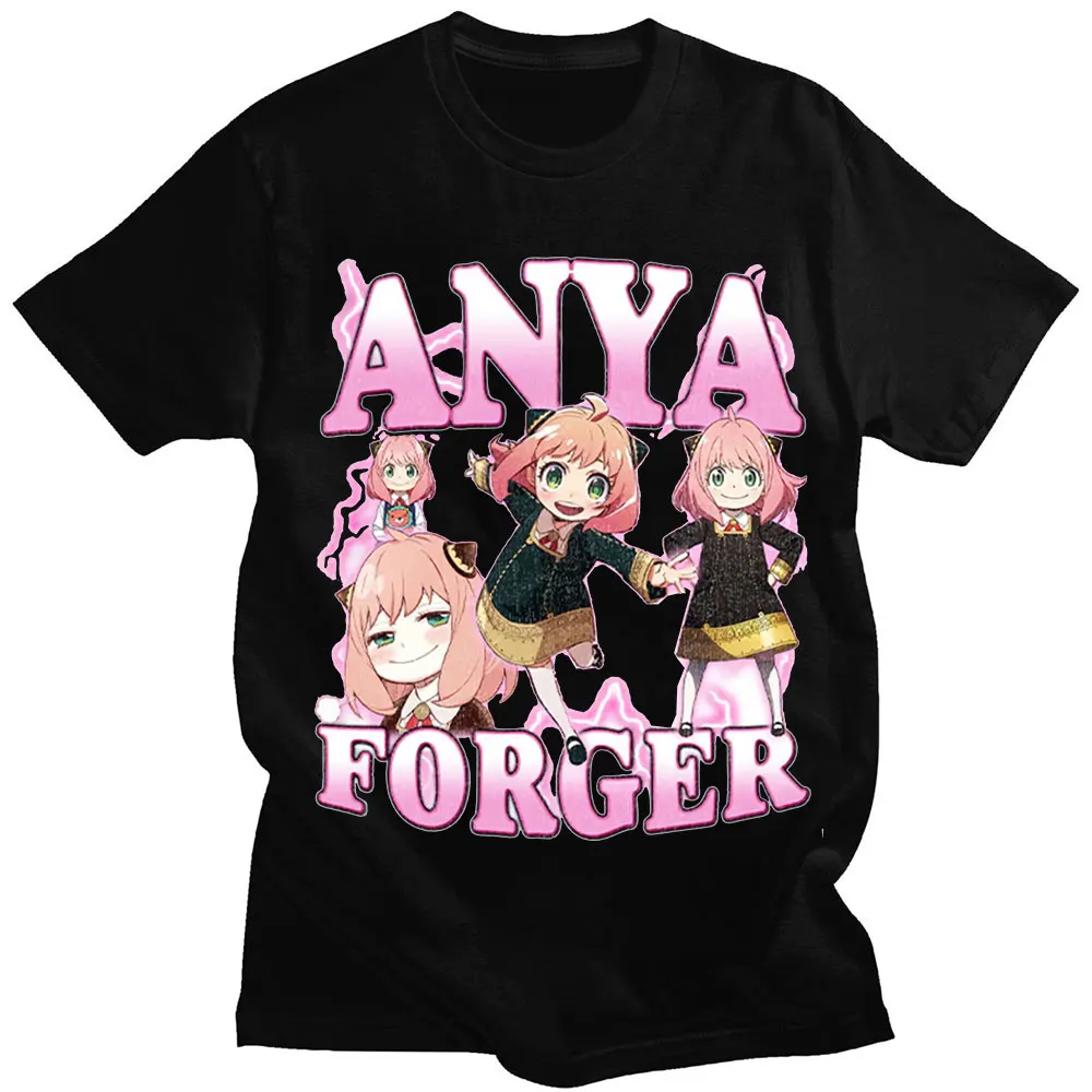 

Футболка мужская хлопковая оверсайз с принтом, Повседневная рубашка с принтом фальшивания в стиле японского аниме образ шпиона X Family Anya, ули...
