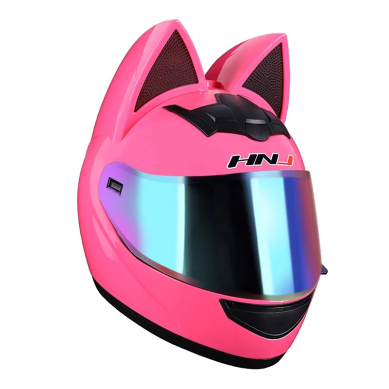 

Women's full motorcycle helmet, cat ear, personality, motorcycle off-road