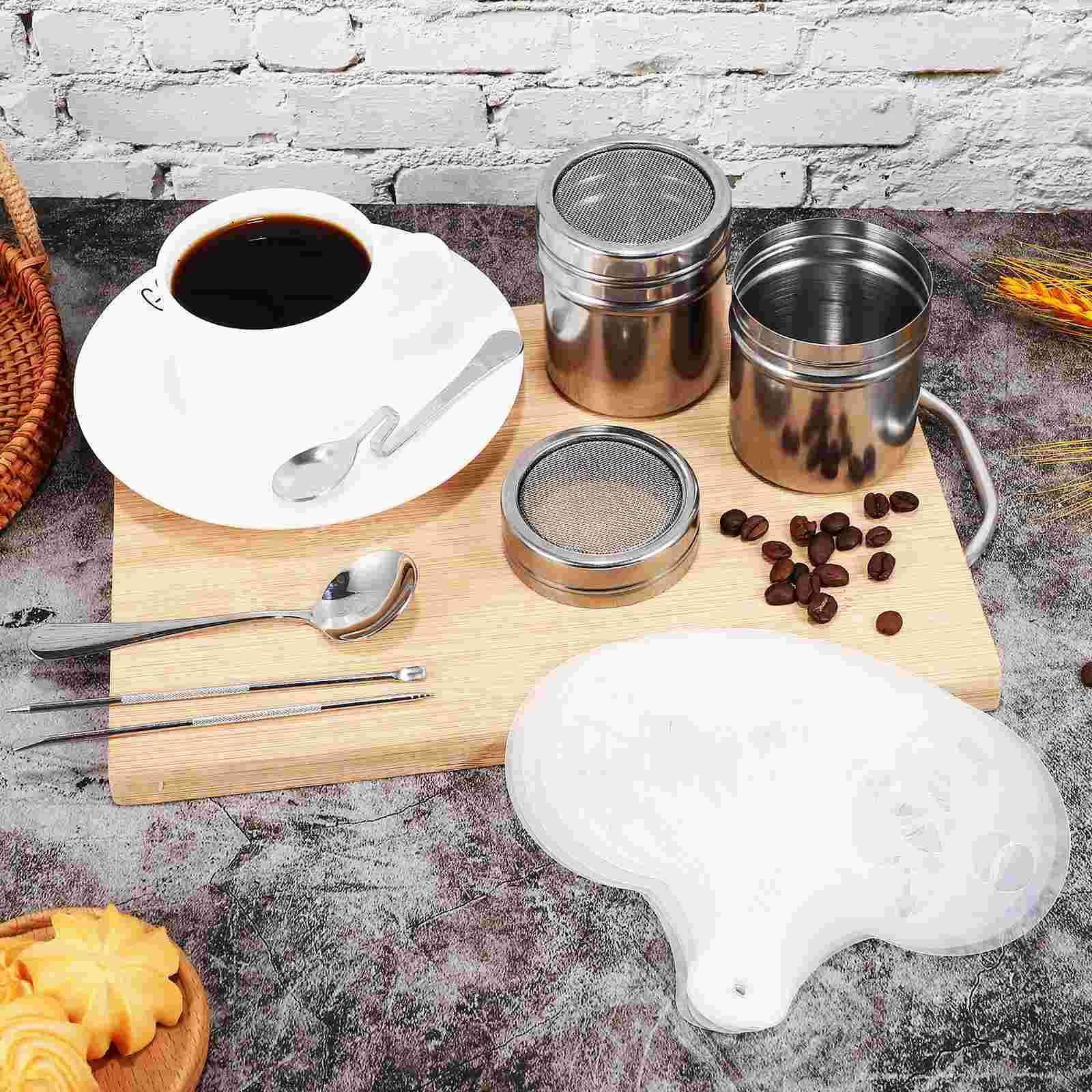 Набор шаблонов для кофе сделай сам шейкер какао трафареты латте