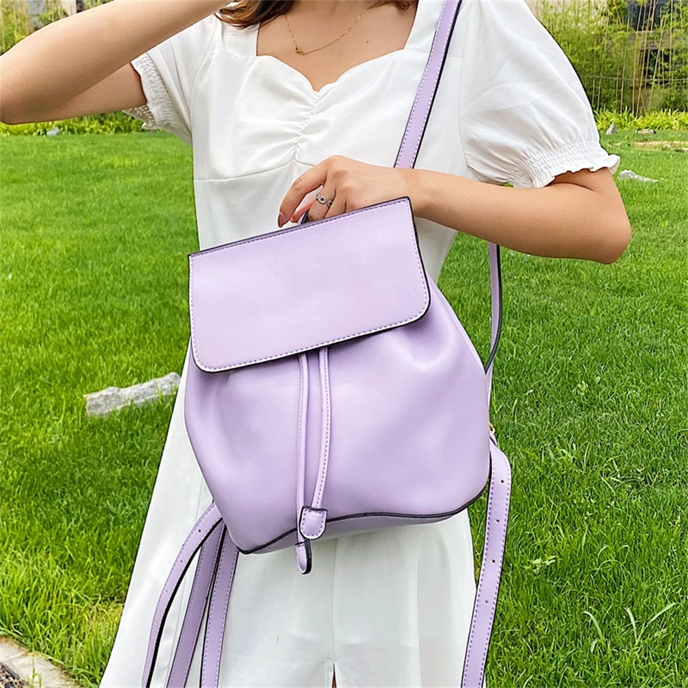 

Women's PU leather backpack, candy color, fashion, small, youth, leisure, new series 2022