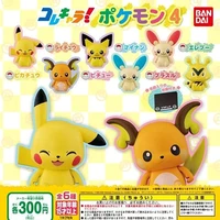 original bandai pokemon figures capsule toys pikachu raichu anime action figurine cute kawaii gashapon model gift