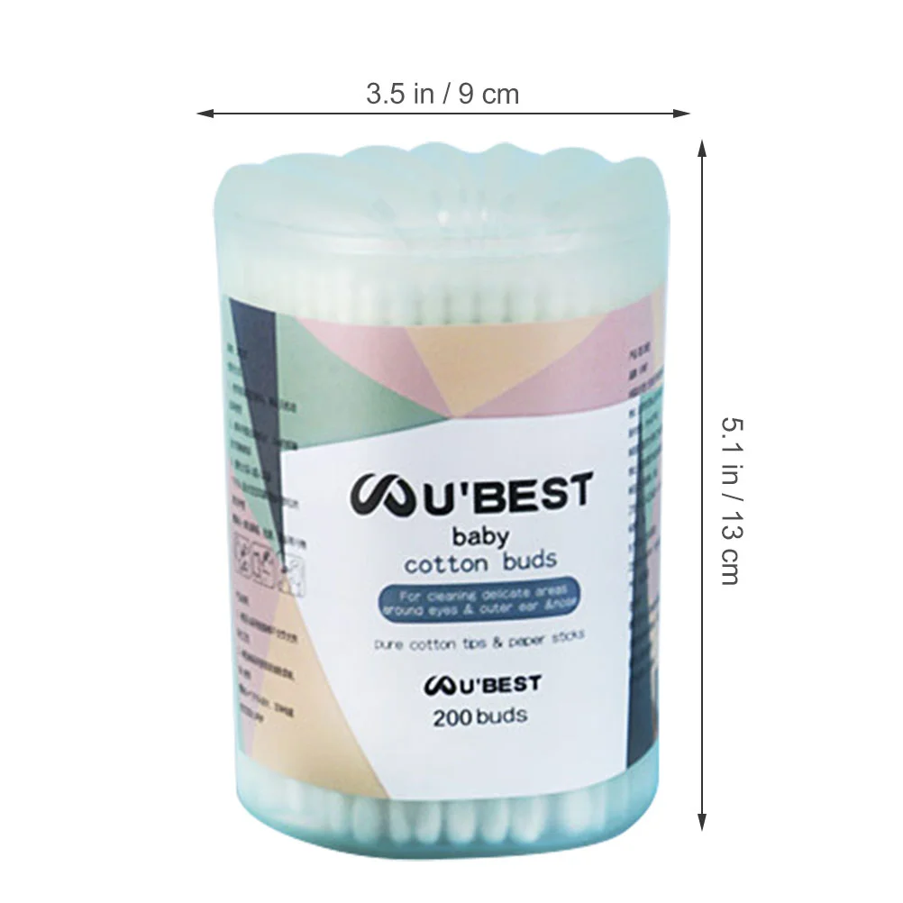 200pcs Cotton Stick Swab Baby Earpick Ear Wax Cleaning |