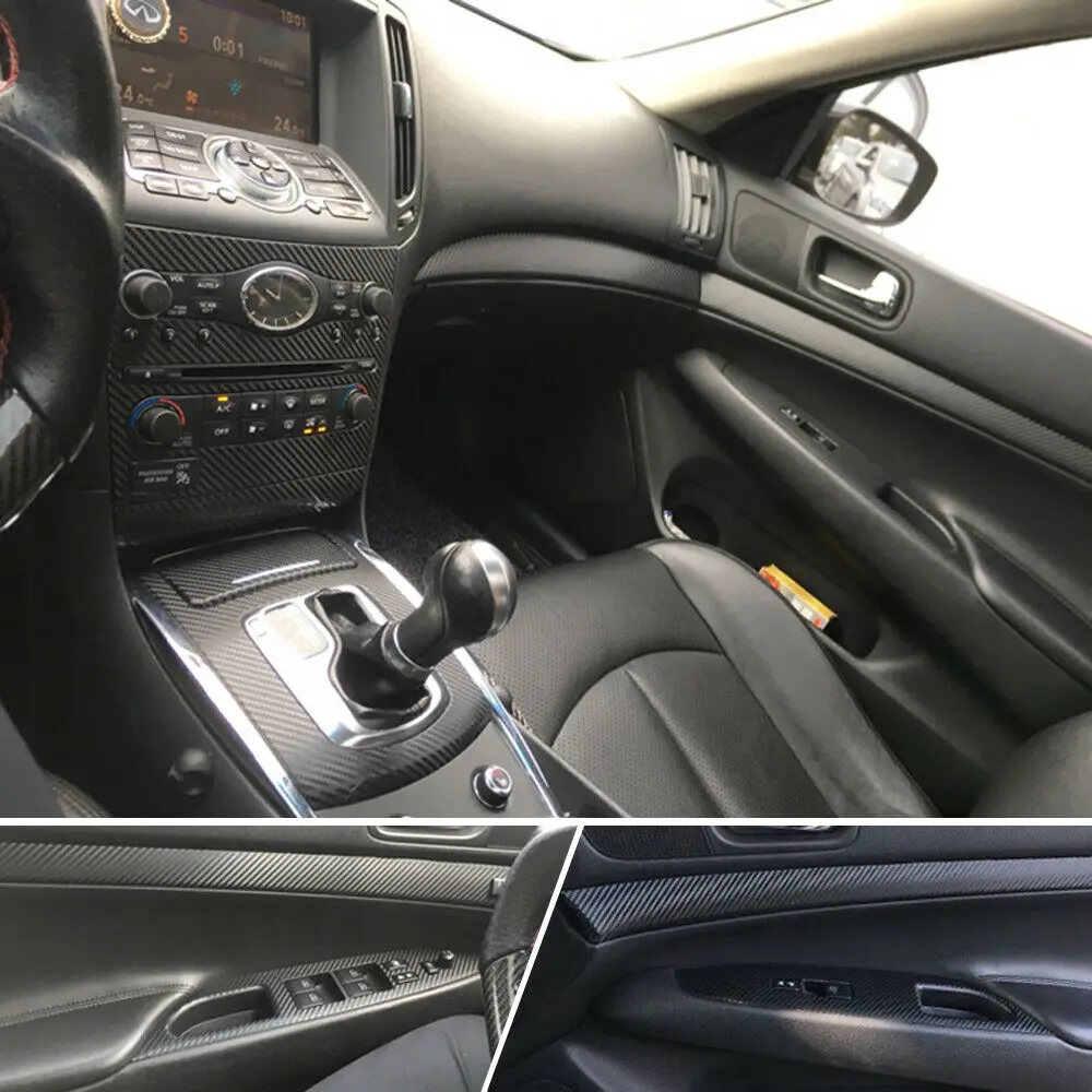 

Car Stickers Interior Trim 1 Set For Infiniti G35 2007-2008 3D Carbon Fiber Pattern Interior DIY Trim Decals Sticker Accessory
