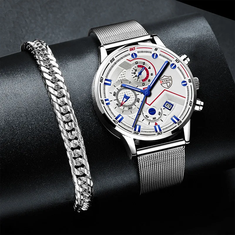 

Men Stainless Steel Quartz Wristwatch Male Business Calendar Luminous Casual Sport Clock Watches Minimalist Gold Bracelet