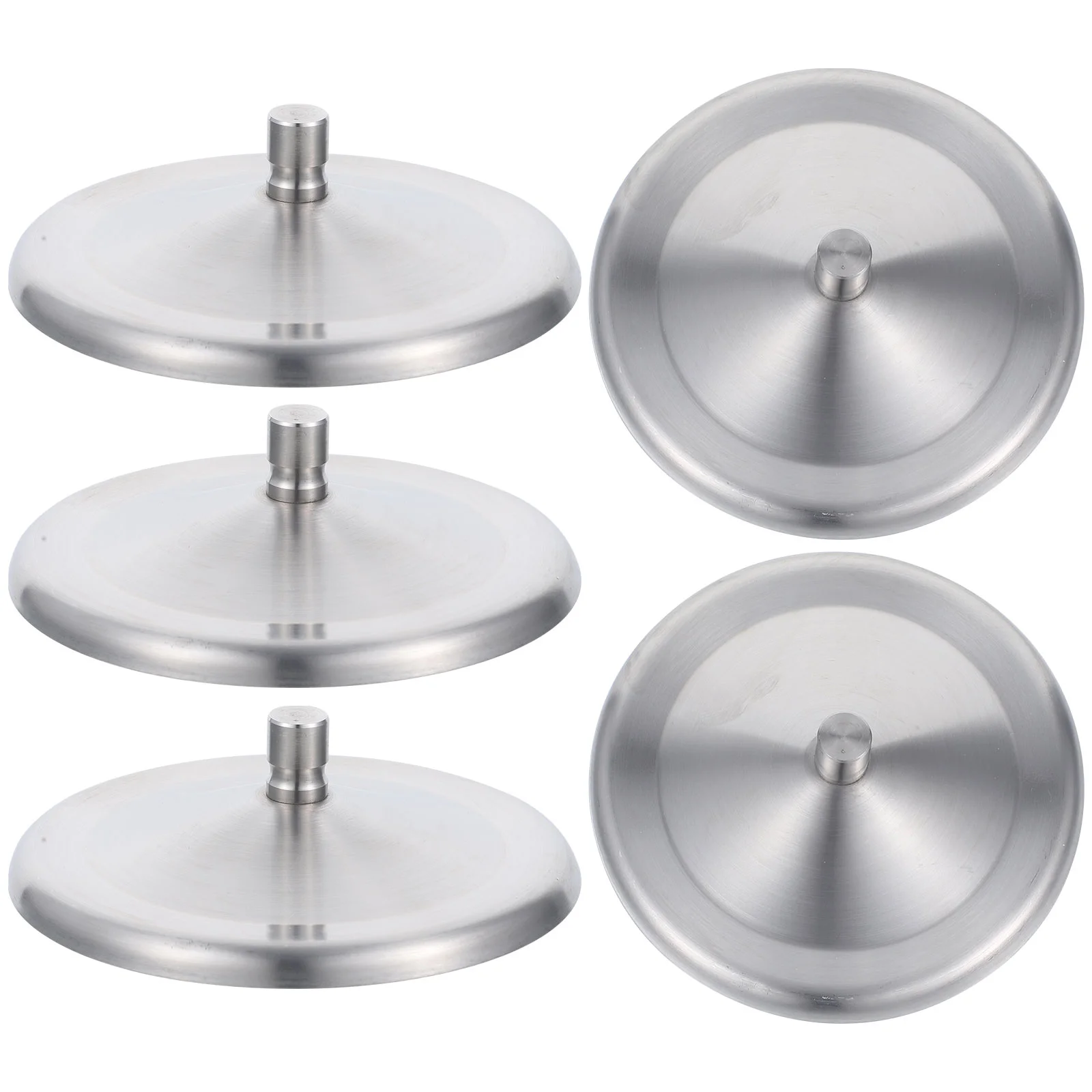 

5 Pcs Travel Tumblers Cup Lid Dustproof Cover Silicone Bowl 9.5X9.5CM Mug Leakproof Home Silver Stainless Steel
