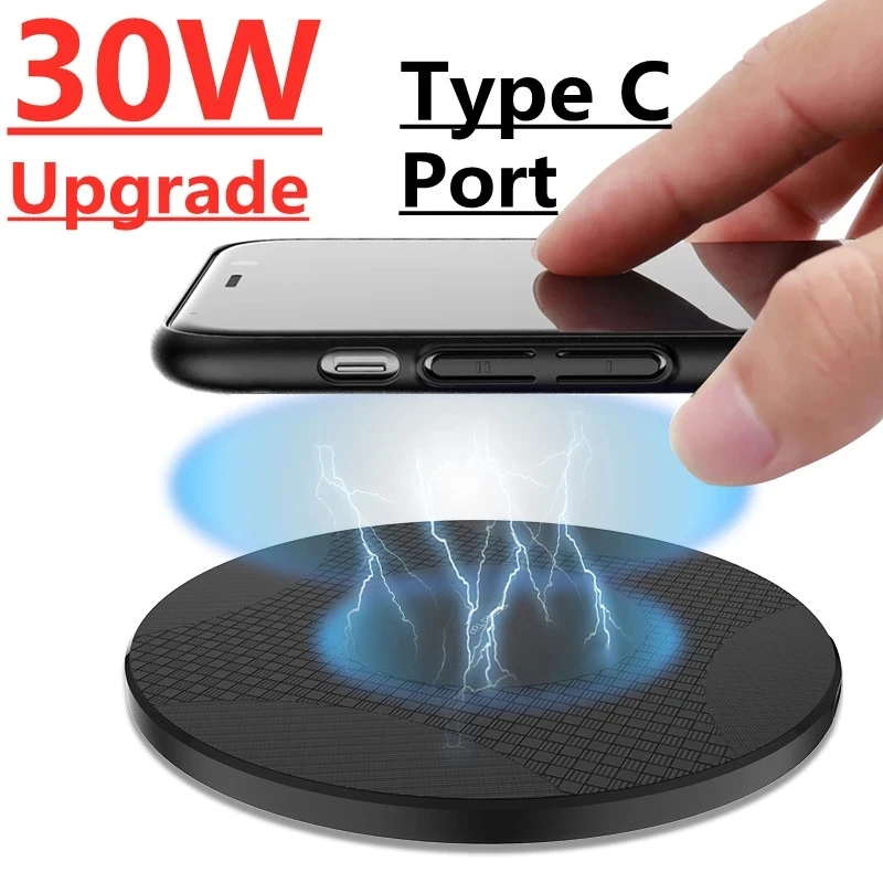 30W Fast Wireless Charger Pad for iPhone 13 12 11 X XR Pro Max For Samsung Galaxy S21 S20 S10 S9 S8 Xiaomi Charging |