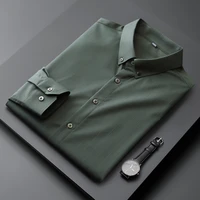 2022 spring new mens striped shirt long sleeve senior non ironing shirt slim business inch