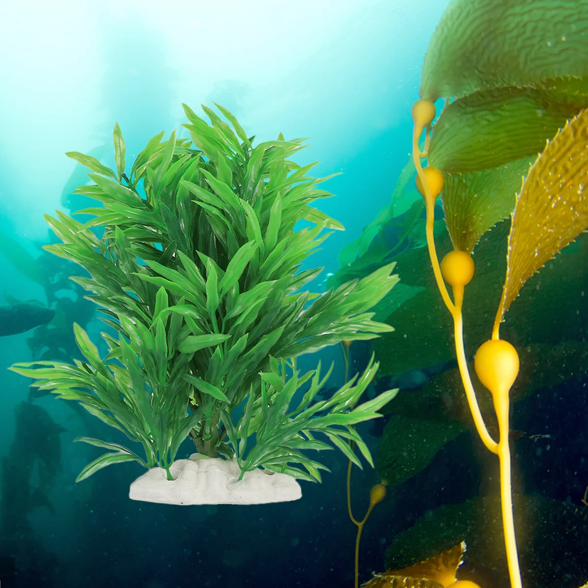 

Artificial Water Aquarium Green Grass Long Leaf Plant Landscape Decor