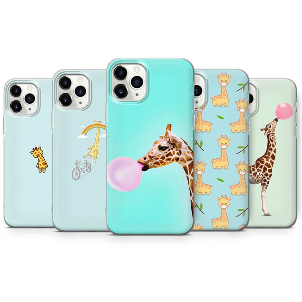 Горячий чехол для телефона с изображением жирафа для iPhone 13 12 Mini 11 Pro Max 6 7 8 Plus X Xs XR SE 2020 прозрачный милый чехол.