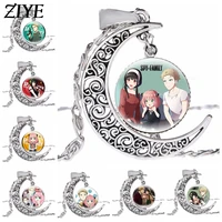 anime spy x family hollow moon pendant necklaces cute figures twilight yor forger anya forger charms necklaces jewelry fans gift
