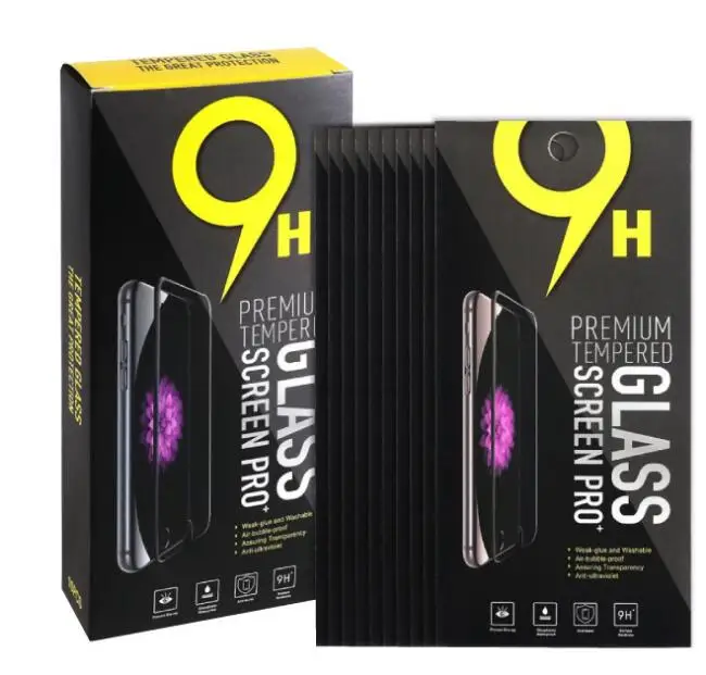 100-200pcs Universal Tempered Glass Paper Retail Package Box For iphone 12 13 14 Samsung Htc lg Screen Protector Film