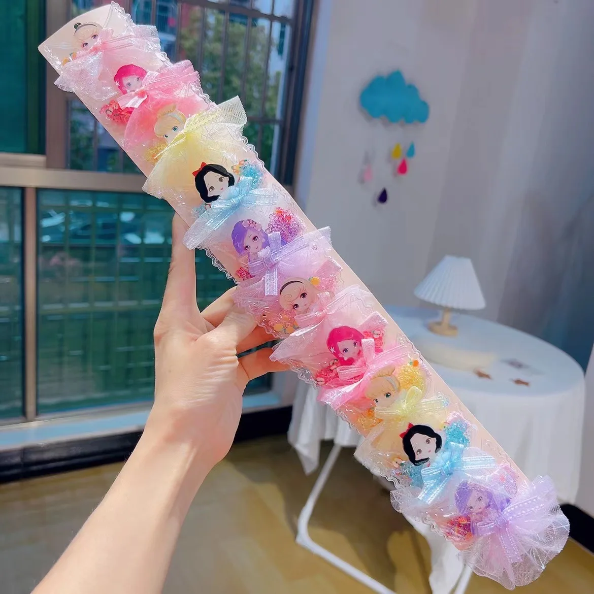 

Disney Princess 1Sets S89121 Anime Hair Clips Cartoon Accessories hairpin Headwear Children Ornament Birthday Gift