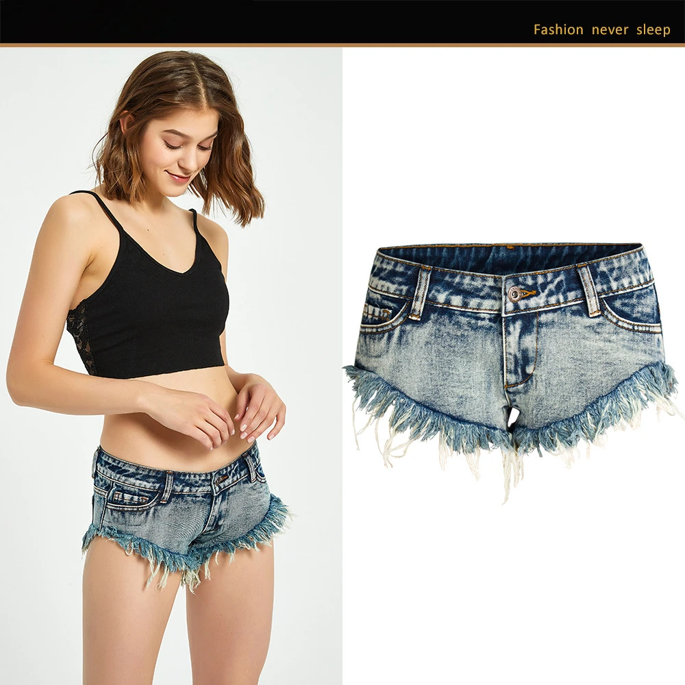 

Summer rip Mini women's jeans Shorts Tassel sexy women's jeans shorts