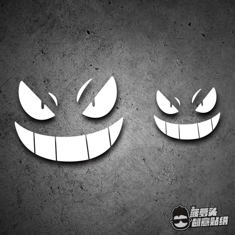 

Bared Teeth Expression Cute Motorcycle Stickers Pokemon Electric Car Decals for YAMAHA Tmax Honda HRC Waterproof Accessories