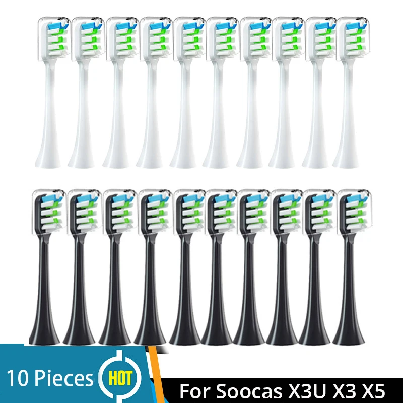 Xiaomi Ersatz Pinsel Köpfe für SOOCAS X3 X5 V1 X3U Weichen Borsten 10 Stück Elektrische Zahnbürste Dupont Borsten Versiegelt Verpackt