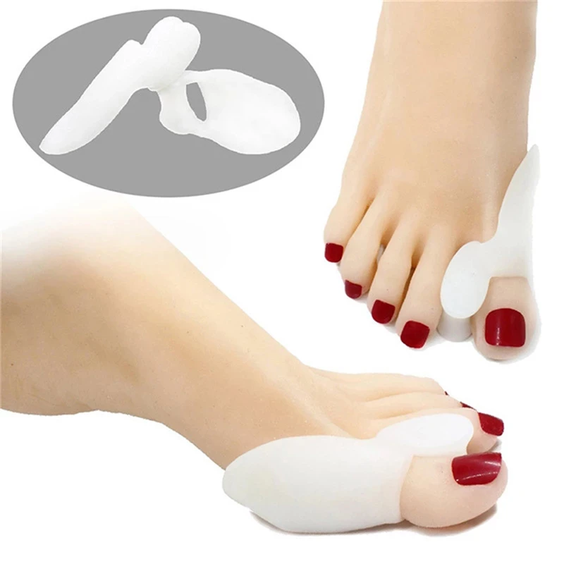 

2pcs Silicone Gel Thumb Corrector Foot Care Relief Pads Bunion Little Toe Protector Separator Hallux Valgus Finger Straightener
