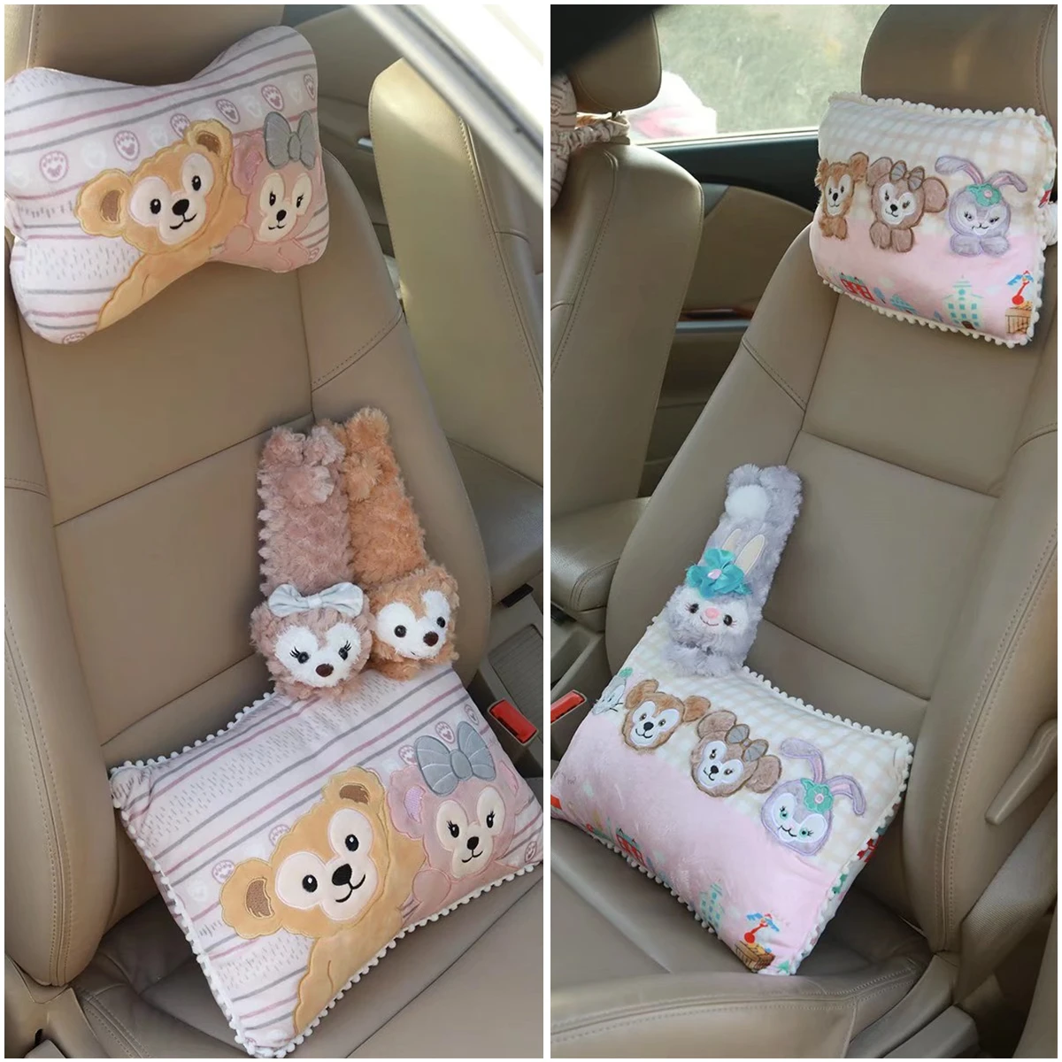 Чехол на подголовник сиденья Disney Cute StellaLou Duffy ShellieMay, мягкая удобная подушка для спины, подарок на Рождество