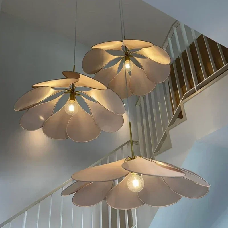 Светодиодная люстра в богемном стиле разноцветный подвесной светильник из льна