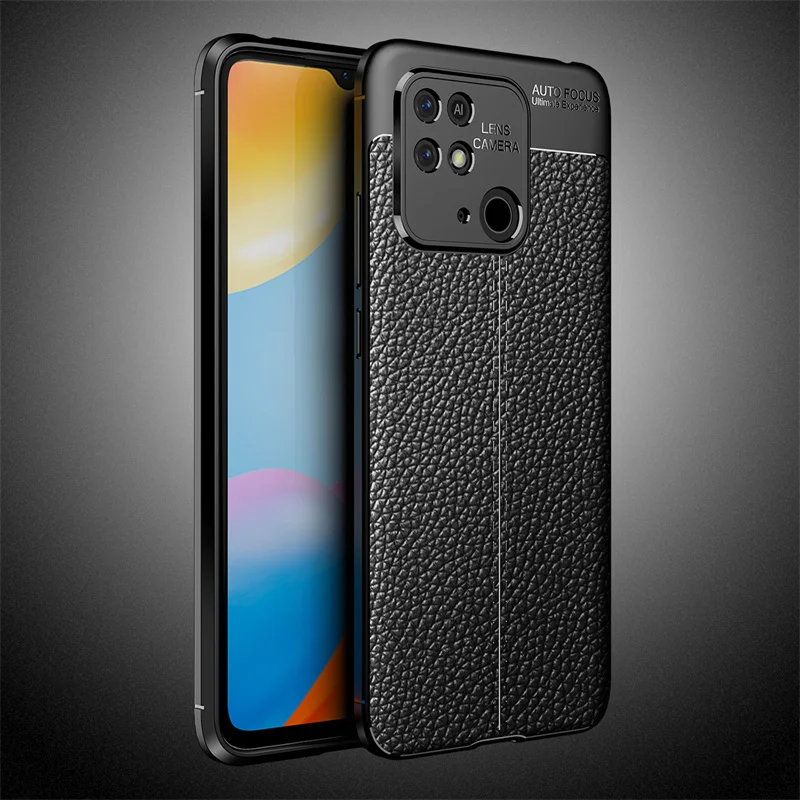 For Redmi 10C Case For Redmi 10C Cover Shockproof TPU Soft Leather Style Phone Funda Shell Bumper For Redmi 10C