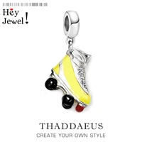 pendants roller skates shoe dangle charm 3d pendants 925 sterling silver gift for jewelry making
