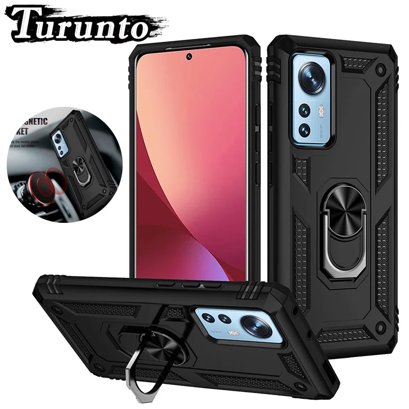 

Shockproof Phone Case For Xiaomi Mi 12 5G 12Pro 12X Military-Grade Anti-Drop Ring Cover For Xiaomi Mi 12Lite Mi12 Mi12X Mi12Pro