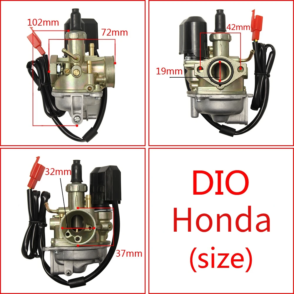

19mm for Honda DIO50 Carburetor Scooter DIO50 AF17 AF18 AF27 AF28 LEAD 90 SA50 SK50 SYM DD500 KYMCO Manboy sfx sgx sh sxr 50cc
