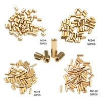 50pcs m2 hex 4mm6mm8mm10mm nut spacing screw brass threaded pillar pcb motherboard standoff spacer kit hardware parts