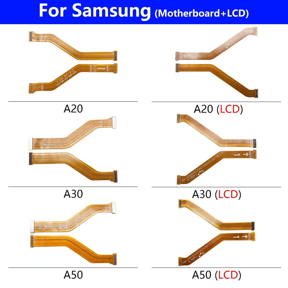 

10 Pcs Main Motherboard Board Flex Cable For Samsung A10 A20 A20E A30 A40 A50 A60 A60S A70 A80 A90 Mainboard LCD Flex