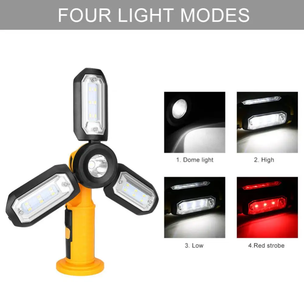 

Multifunction COB Work Light Rechargeable LED Flashlight Camping Light 6 Lighting Modes Deformable Fancy Lighting With USB Cable