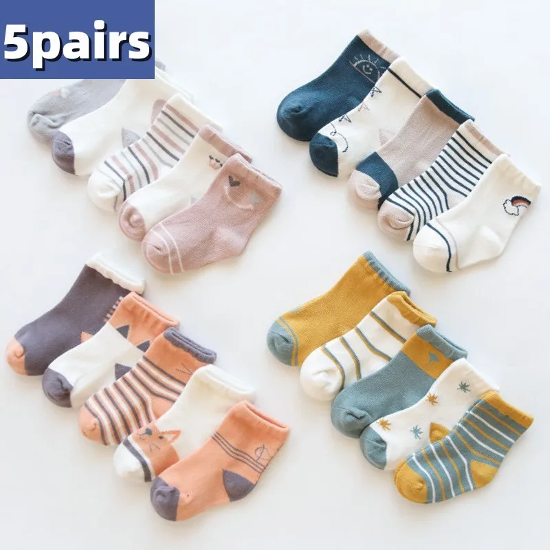 

Носки хлопковые Мультяшные для детей 0-5 лет, 5 пар (10 шт.)