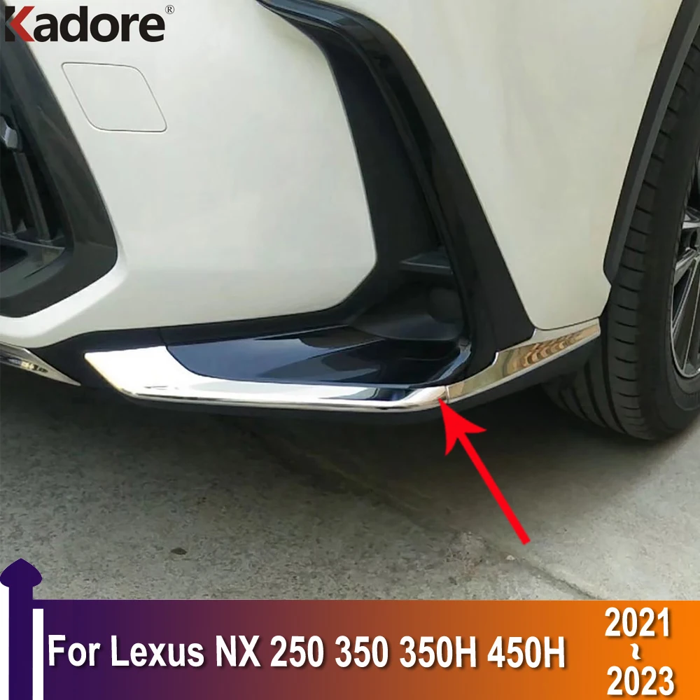 

4 шт., хромированные накладки на передний бампер для Lexus NX 250 350 350H 450H 2021 2022 2023