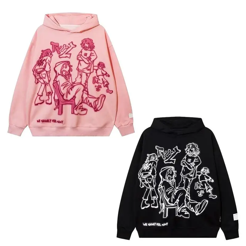 

Mens Y2k Hoodie Graffiti Hip Hop Letter Printed Sweatshirt Unisex Fashionable Soft Cotton Clothes For Boys Girls Women