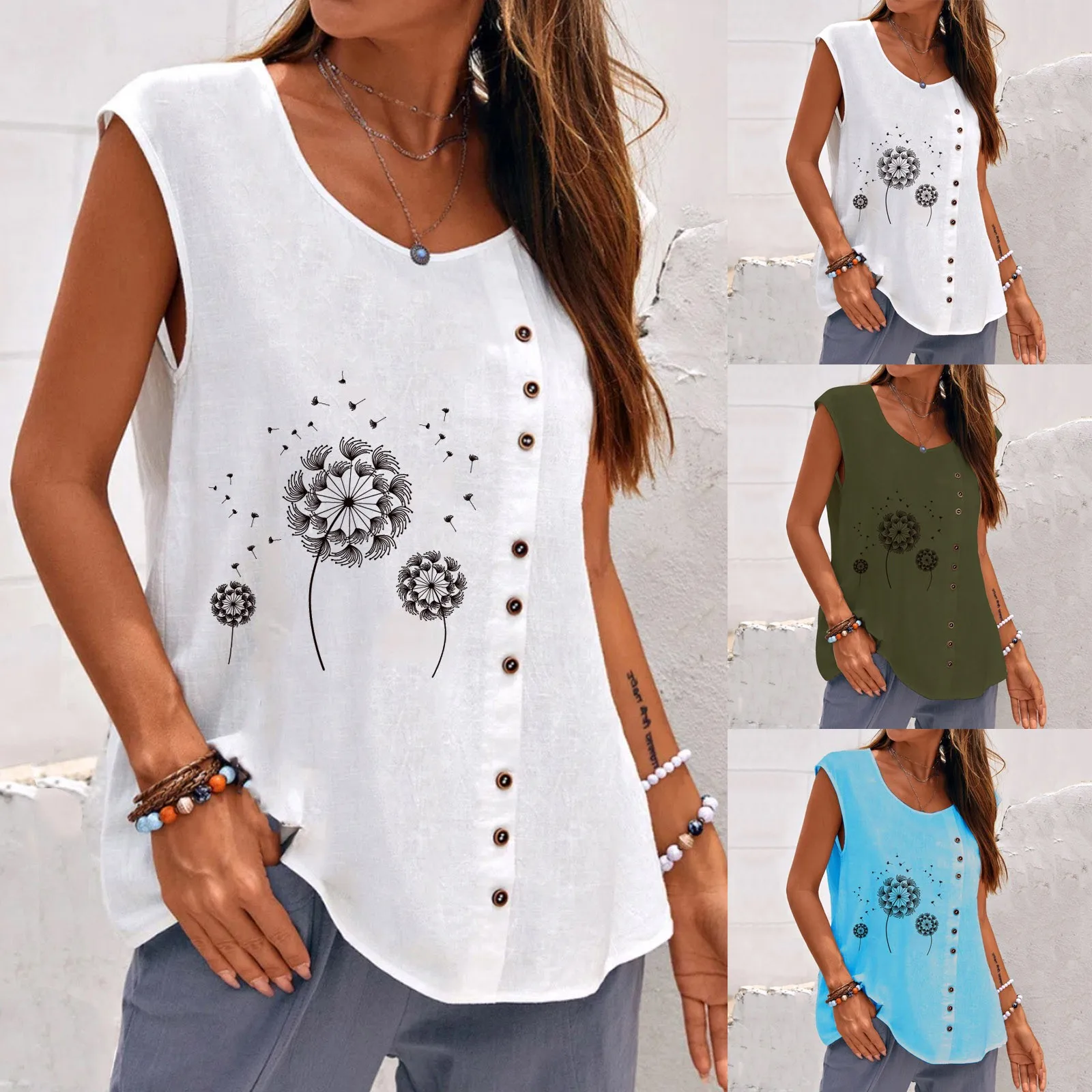 

2022 New Summer Loose Top Woman Sexy White Women Sleeveless Harajuku Cotton Linen Tank Tops Y2k Crop Vest Tops Wholesale