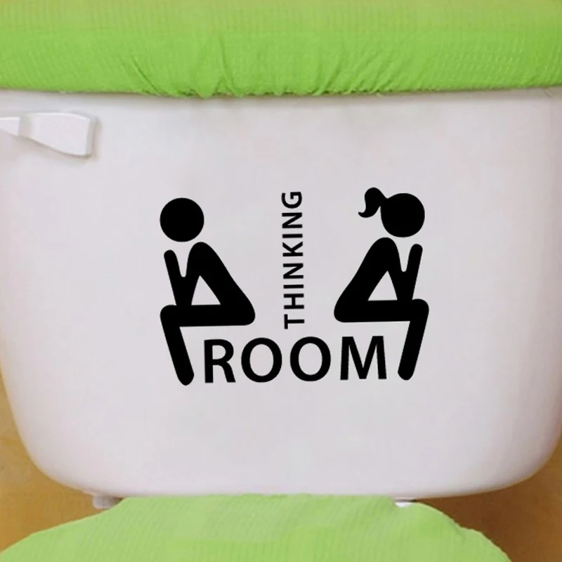 

Creative Vinyl waterproof thinking room Wall Sticker Bathroom Toilet Living Room Home Decor Decal Poster Background Stickers
