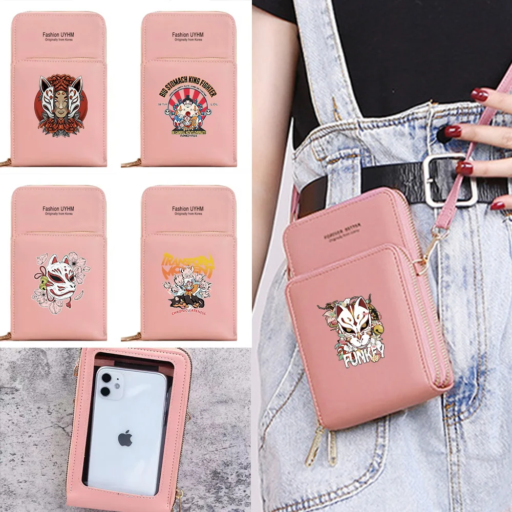 

Сумки на плечо с маской и рисунком, сумки для телефона с сенсорным экраном для женщин, чехол, органайзер для карт, роскошная сумка, кошелек дл...