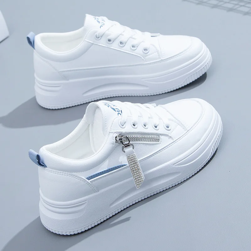 

Новинка 2022, весенне-осенние женские кроссовки, новые универсальные кожаные туфли на платформе, маленькие белые туфли, дышащая повседневная женская обувь