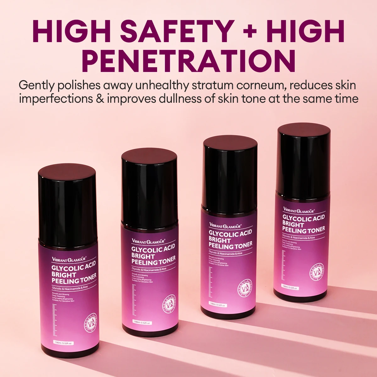 VIBRANT GLAMOUR Тоник с гликолевой кислотой нежное отшелушивание осветление исчезает