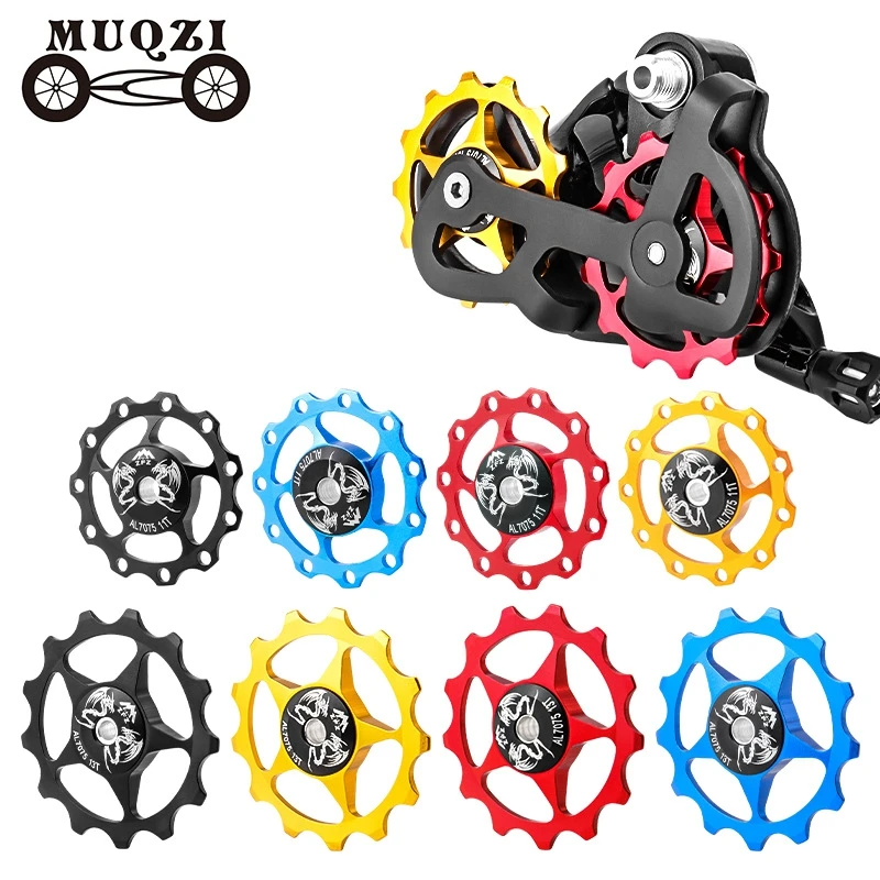 

MUQZI велосипедный задний переключатель передач из алюминиевого сплава колесо EIEIO 11/13T стальной подшипник Натяжные колеса 8/9/10 скоростей запчасти для велосипеда