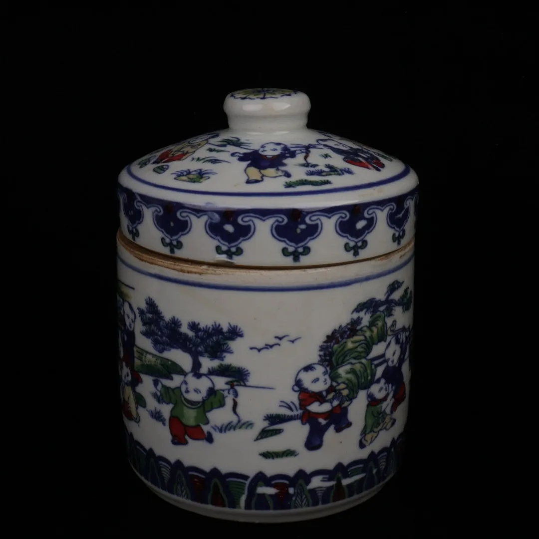 

Цзиндэчжэнь, красочная фигурка, крышка, античное фарфоровое украшение