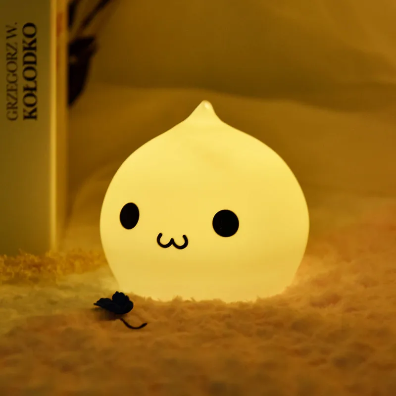 

LED Night Light Wireless Touch Sensor 7 Colors Battery Waterdrop Silicone Bedroom Lamp Soft Toy for Children Baby Christmas Gift