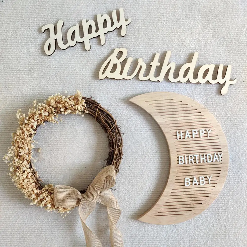

Доска с надписью, многоразовая доска с дубовой луной для сообщений, деревянное украшение, детский реквизит для фотографий для детской комнаты