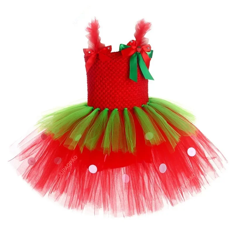 Платье-пачка для маленьких девочек платья принцессы клубники детей костюм на