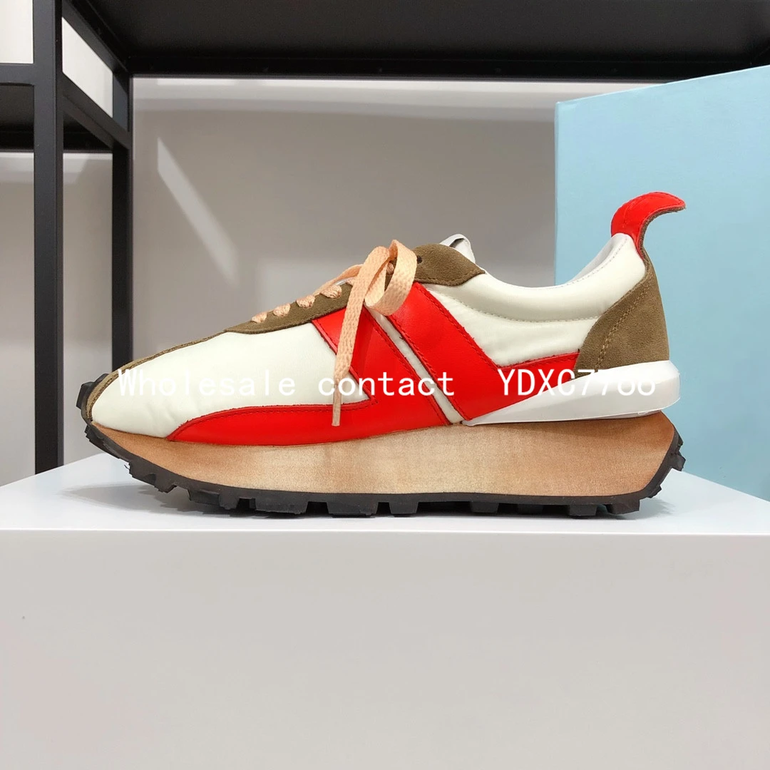 New couple leisure sports shoes women's 2023 spring and summer thick bottom increased Korean lace up gym running shoes ladies