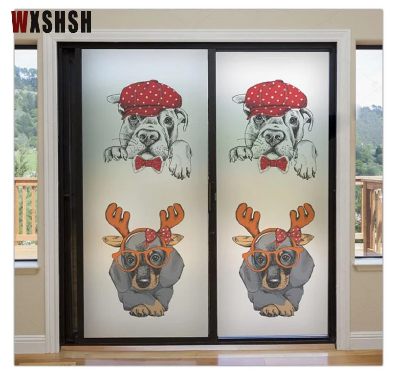 

Custom Size Window Sticker Animals Fashion Electrostatic Private Decorative Frosted Foil For Home Office Restaurant 40cmx100cm