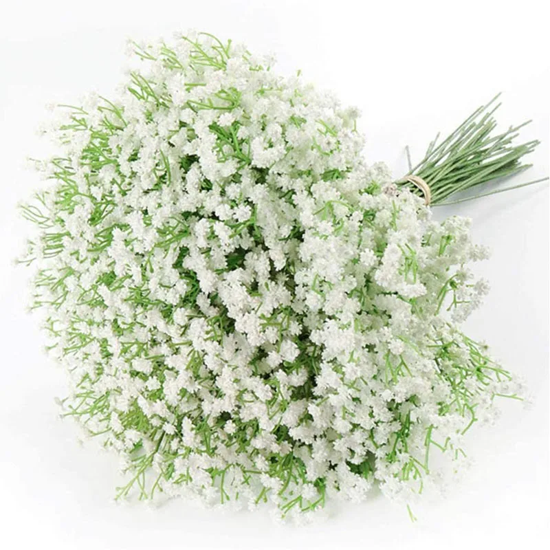 

7Pc Artificial Gypsophila Flowers Branch Fake Flower Baby Breath DIY Bouquet for Wedding Party Home Decor Flower Arrangement